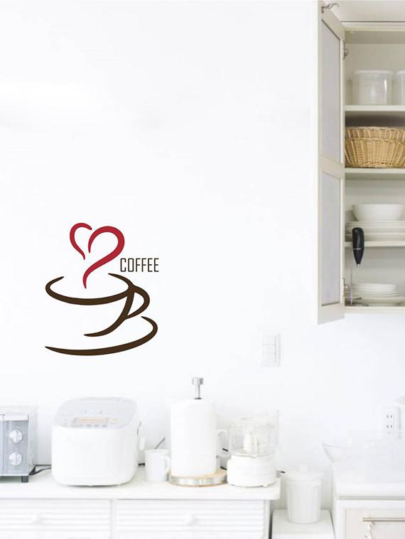 Rawpockets Wall Decals ' Coffee Love ' Wall stickers (PVC Vinyl) Multicolour - 15734037 - Zoom Image - 2