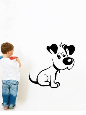 Rawpockets Wall Decals ' Cute Baby Dog ' Wall stickers (PVC Vinyl) Multicolour - 15734038 - Standard Image - 2