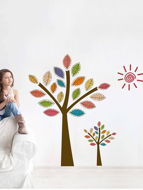 Rawpockets Wall Decals ' Tree Story Crayons ' Wall stickers (PVC Vinyl) Multicolour - 15734039 - Zoom Image - 2