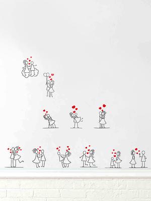 Rawpockets Wall Decals ' Beautiful Love Story ' Wall stickers (PVC Vinyl) Multicolour - 15734043 - Standard Image - 2