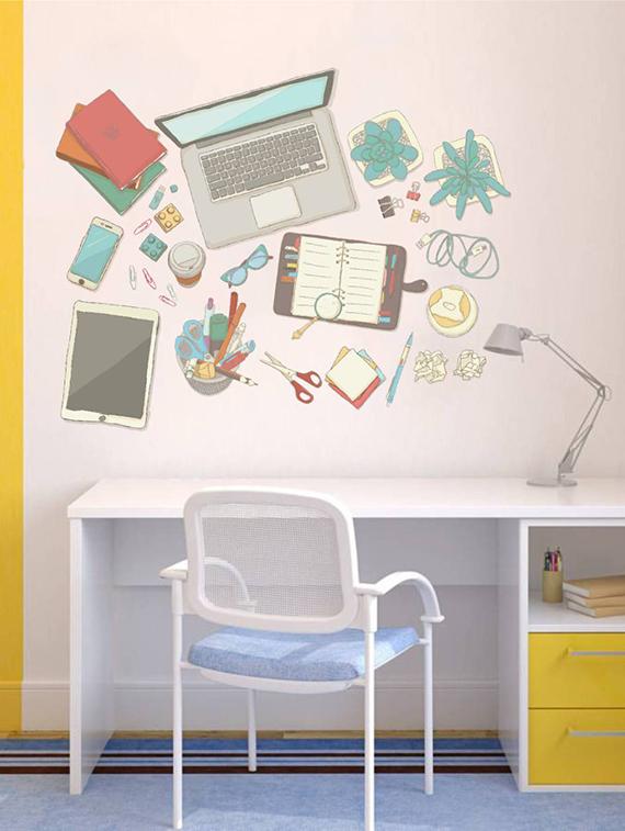 Rawpockets Wall Decals ' Today's Modern Gadgets ' Wall stickers (PVC Vinyl) Multicolour - 15734045 - Zoom Image - 2