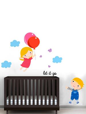 Rawpockets Wall Decals ' Let it go Cartoon - Kid's Room ' Wall stickers (PVC Vinyl) Multicolour - 15734046 - Standard Image - 2