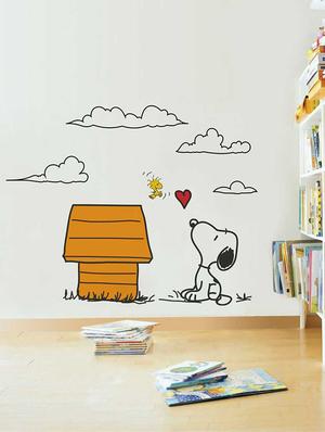 Rawpockets Wall Decals ' Snoopy Dog Love - Kid's Room ' Wall stickers (PVC Vinyl) Multicolour - 15734047 - Standard Image - 2