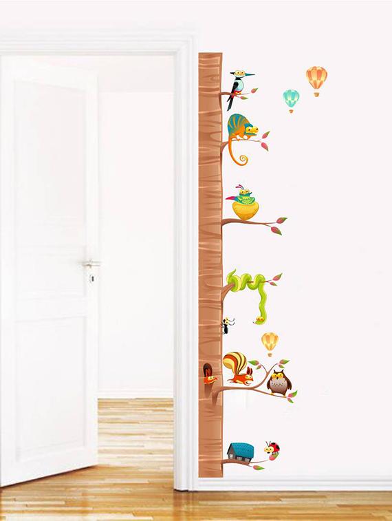 Rawpockets Wall Decals ' Border Decorative Tree with Animals ' Wall stickers (PVC Vinyl) Multicolour - 15734049 - Zoom Image - 2
