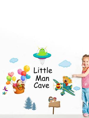 Rawpockets Wall Decals ' Little Boy Cave - Kid's room ' Wall stickers (PVC Vinyl) Multicolour - 15734055 - Standard Image - 2