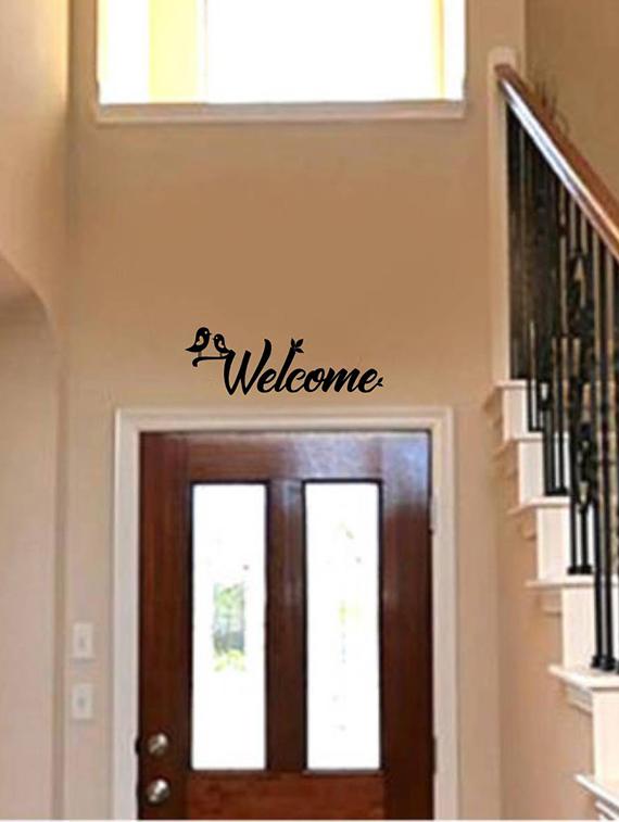 Rawpockets Wall Decals ' Welcome Bird Black - Door Decorative ' Wall stickers (PVC Vinyl) Multicolour - 15734058 - Zoom Image - 2