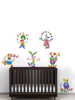 Rawpockets Wall Decals ' Joker and Circus Story - Kid's Room ' Wall stickers (PVC Vinyl) Multicolour - 15734061 - Standard Image - 2