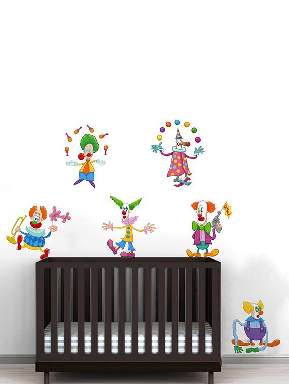 Rawpockets Wall Decals ' Joker and Circus Story - Kid's Room ' Wall stickers (PVC Vinyl) Multicolour - 15734061 - Zoom Image - 2
