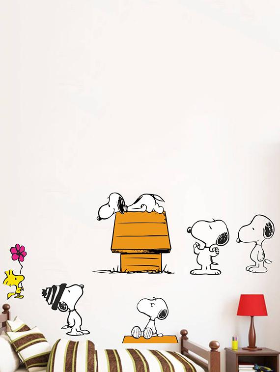 Rawpockets Wall Decals ' Snoopy Dog Story - Kid's Room ' Wall stickers (PVC Vinyl) Multicolour - 15734062 - Zoom Image - 2