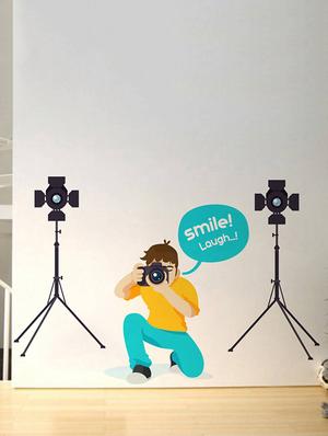 Rawpockets Wall Decals ' Smile and Laugh Creative ' Wall stickers (PVC Vinyl) Multicolour - 15734067 - Standard Image - 2