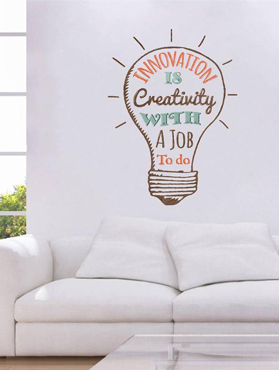 Rawpockets Wall Decals ' Quote on Innovation ' Wall stickers (PVC Vinyl) Multicolour - 15734068 - Zoom Image - 2