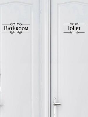 Rawpockets Wall Decals ' Toilet and Bathroom Sign ' Wall stickers (PVC Vinyl) Multicolour - 15734069 - Standard Image - 2