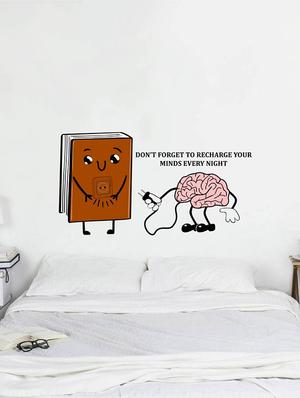 Rawpockets Wall Decals ' Recharge Your Mind Cartoon ' Wall stickers (PVC Vinyl) Multicolour - 15734072 - Standard Image - 2
