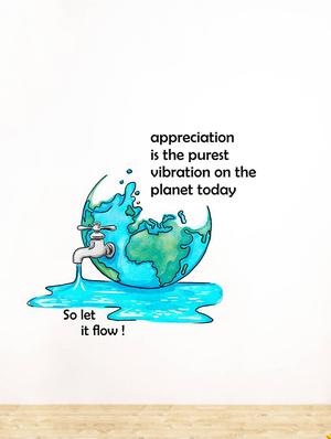 Rawpockets Wall Decals ' Let if Flow - Appreciation Quote ' Wall stickers (PVC Vinyl) Multicolour - 15734073 - Standard Image - 2