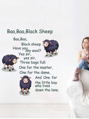 Rawpockets Wall Decals ' Baa Baa Black Sheep Poem - Kid's Room ' Wall stickers (PVC Vinyl) Multicolour - 15734075 - Standard Image - 2