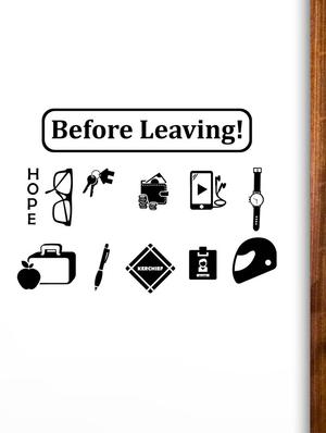 Rawpockets Wall Decals ' Before Leaving Pocket Check - Living Room ' Wall stickers (PVC Vinyl) Multicolour - 15734076 - Standard Image - 2