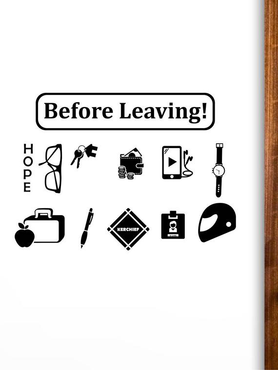 Rawpockets Wall Decals ' Before Leaving Pocket Check - Living Room ' Wall stickers (PVC Vinyl) Multicolour - 15734076 - Zoom Image - 2