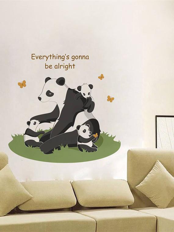 Rawpockets Wall Decals ' " Everything Gonna Be Alright " Quote and Panda Bear ' Wall stickers (PVC Vinyl) Multicolour - 15734077 - Zoom Image - 2