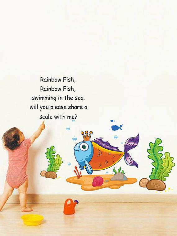 Rawpockets Wall Decals ' Rainbow Fish Rainbow Fish Poem - Kid's Room ' Wall stickers (PVC Vinyl) Multicolour - 15734078 - Zoom Image - 2