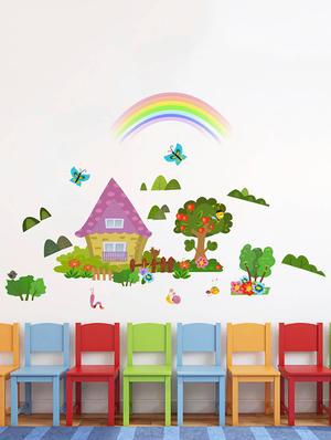 Rawpockets Wall Decals ' Beautiful Farm House ' Wall stickers (PVC Vinyl) Multicolour - 15734104 - Standard Image - 2