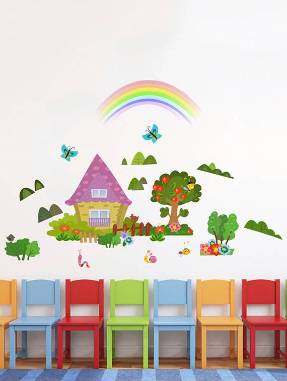 Rawpockets Wall Decals ' Beautiful Farm House ' Wall stickers (PVC Vinyl) Multicolour - 15734104 - Zoom Image - 2
