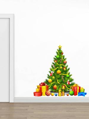 Rawpockets Wall Decals ' Christmas Decorative tree ' Wall stickers (PVC Vinyl) Multicolour - 15734105 - Standard Image - 2