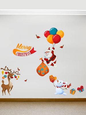 Rawpockets Wall Decals ' Merry Christmas Decorative ' Wall stickers (PVC Vinyl) Multicolour - 15734107 - Standard Image - 2