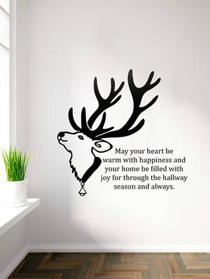 Rawpockets Wall Decals ' Deer and Christmas New Year Quotes ' Wall stickers (PVC Vinyl) Multicolour - 15734110 - Standard Image - 2