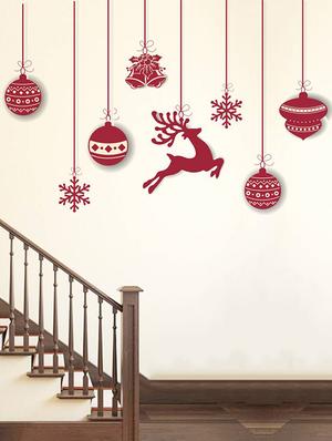 Rawpockets Wall Decals ' Christmas Hanging Decorative ' Wall stickers (PVC Vinyl) Multicolour - 15734111 - Standard Image - 2