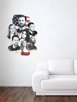 Rawpockets Wall Decals ' Hollywood Movie Stars ' Wall stickers (PVC Vinyl) Multicolour - 15734118 - Standard Image - 2