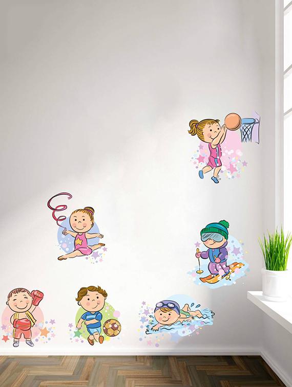 Rawpockets Wall Decals ' Kids Outdoor Games - Kids room ' Wall stickers (PVC Vinyl) Multicolour - 15734120 - Zoom Image - 2
