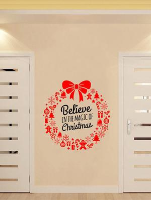 Rawpockets Wall Decals ' " Believe in the Magic of Christmas " Quote ' Wall stickers (PVC Vinyl) Multicolour - 15734125 - Standard Image - 2