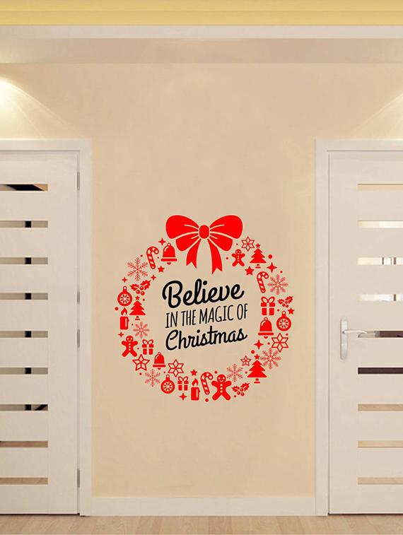 Rawpockets Wall Decals ' " Believe in the Magic of Christmas " Quote ' Wall stickers (PVC Vinyl) Multicolour - 15734125 - Zoom Image - 2