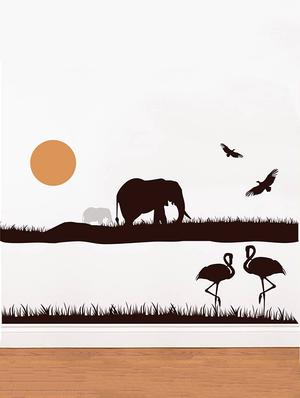 Rawpockets Wall Decals ' African Animals Theme - 2 Stickers ' Wall stickers (PVC Vinyl) Multicolour - 15734151 - Standard Image - 2