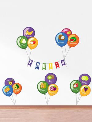 Rawpockets Wall Decals ' Fruits Name on Balloons ' Wall stickers (PVC Vinyl) Multicolour - 15734153 - Standard Image - 2
