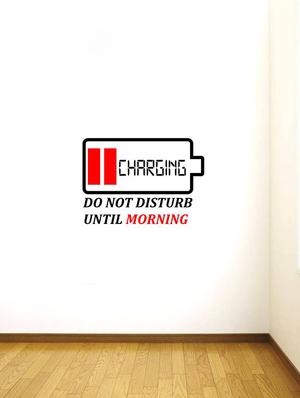 Rawpockets Wall Decals ' Charging -Dont Disturb Until Morning? ' Wall stickers (PVC Vinyl) Multicolour - 15734160 - Standard Image - 2