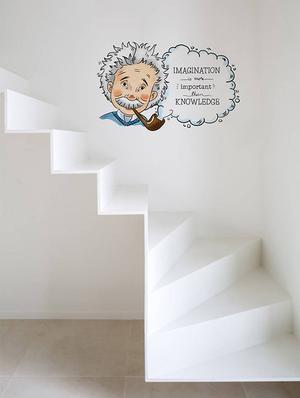 Rawpockets Wall Decals ' Albert Einstein Imagination Quote ' Wall stickers (PVC Vinyl) Multicolour - 15734162 - Standard Image - 2