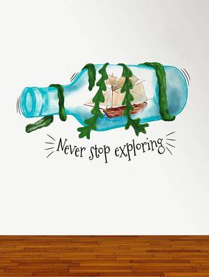 Rawpockets Wall Decals ' Never Stop Exploring ' Wall stickers (PVC Vinyl) Multicolour - 15734169 - Standard Image - 2