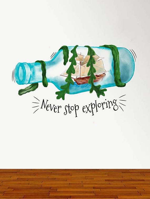 Rawpockets Wall Decals ' Never Stop Exploring ' Wall stickers (PVC Vinyl) Multicolour - 15734169 - Zoom Image - 2