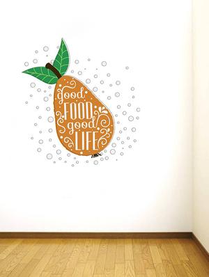 Rawpockets Wall Decals ' Good Food = Good Life ' Wall stickers (PVC Vinyl) Multicolour - 15734173 - Standard Image - 2