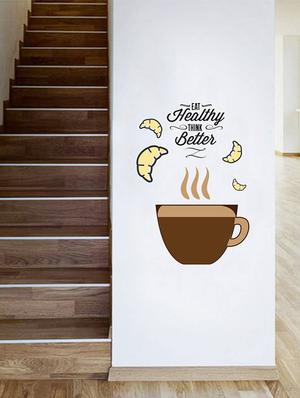 Rawpockets Wall Decals ' Eat Healthy Think Better ' Wall stickers (PVC Vinyl) Multicolour - 15734179 - Standard Image - 2