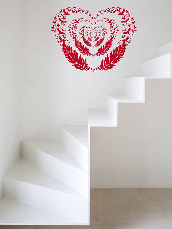 Rawpockets Wall Decals ' Heart-ins Feather ' Wall stickers (PVC Vinyl) Multicolour - 15734188 - Zoom Image - 2