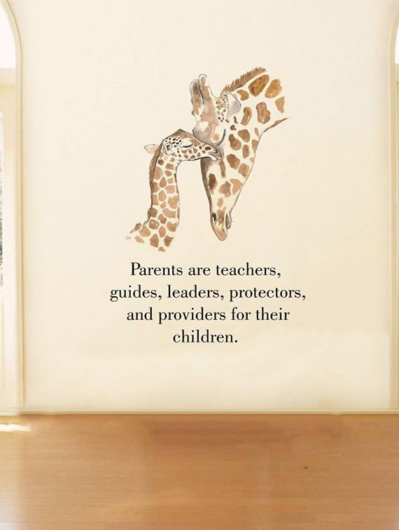 Rawpockets Wall Decals ' Parents Quote and Giraffe Love ' Wall stickers (PVC Vinyl) Multicolour - 15734190 - Zoom Image - 2