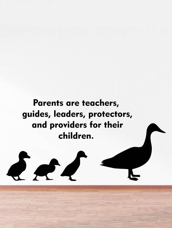 Rawpockets Wall Decals ' Parents Quote and Swan ' Wall stickers (PVC Vinyl) Multicolour - 15734191 - Zoom Image - 2