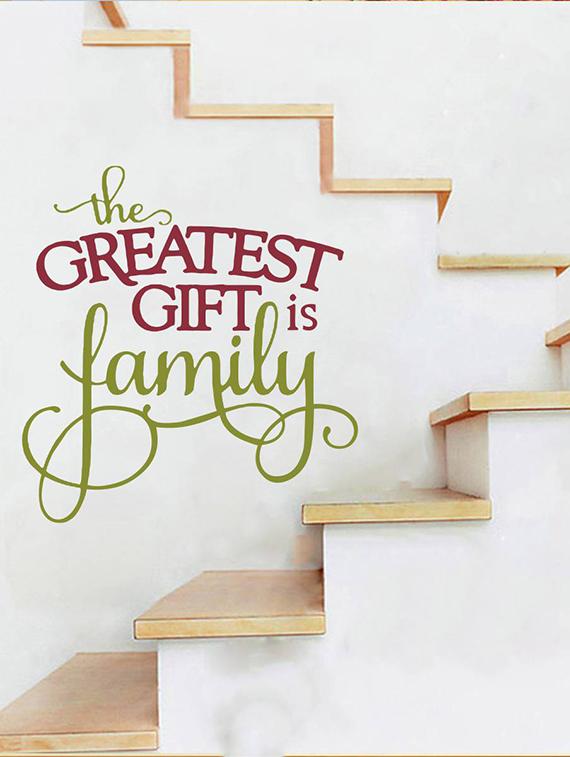 Rawpockets Wall Decals ' The Greatest Gift is Family?' Quote ' Wall stickers (PVC Vinyl) Multicolour - 15734193 - Zoom Image - 2