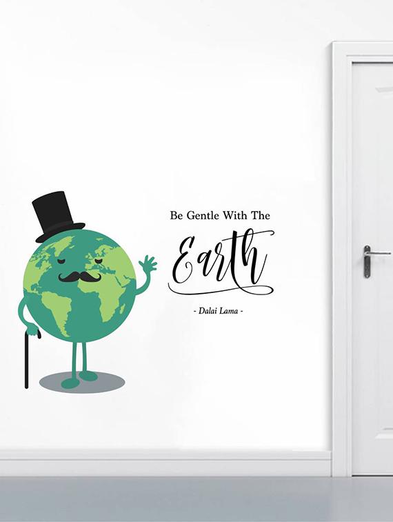Rawpockets Wall Decals ' Be Gentle with Earth ' Wall stickers (PVC Vinyl) Multicolour - 15734195 - Zoom Image - 2