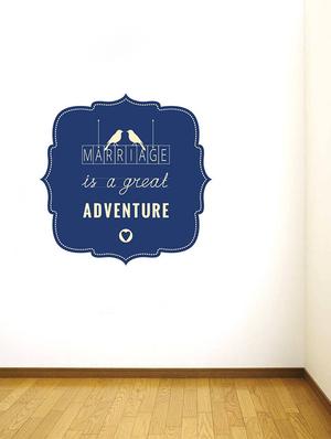 Rawpockets Wall Decals ' Marriage is a Great Adventure' Quote ' Wall stickers (PVC Vinyl) Multicolour - 15734198 - Standard Image - 2