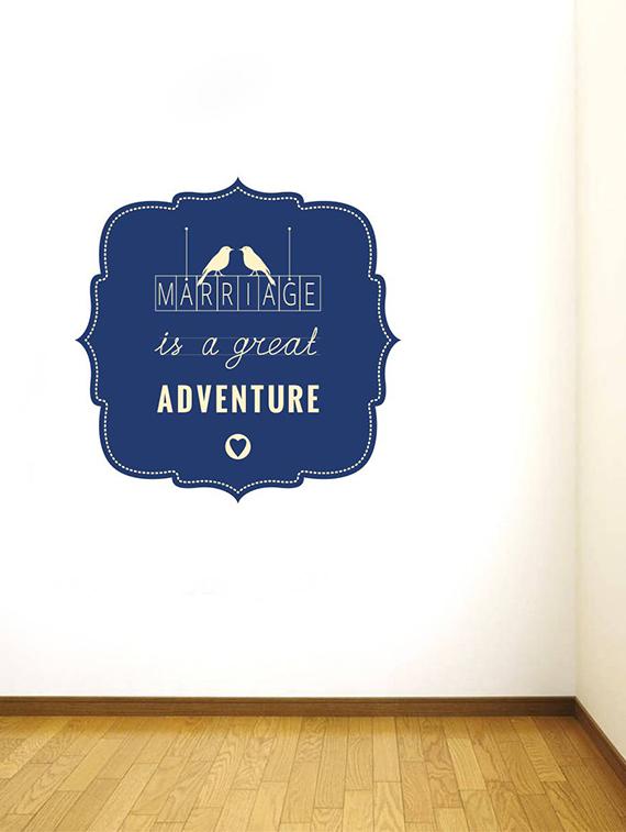 Rawpockets Wall Decals ' Marriage is a Great Adventure' Quote ' Wall stickers (PVC Vinyl) Multicolour - 15734198 - Zoom Image - 2