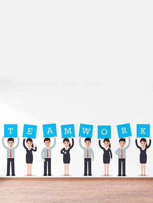 Rawpockets Wall Decals ' TeamWork ' Wall stickers (PVC Vinyl) Multicolour - 15734204 - Standard Image - 2