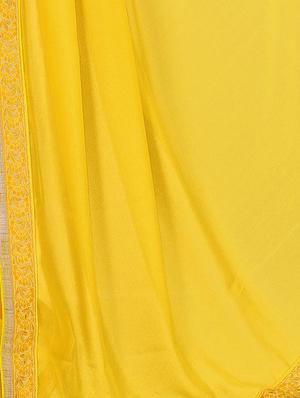 floral lace border saree with blouse - 15734513 - Standard Image - 2